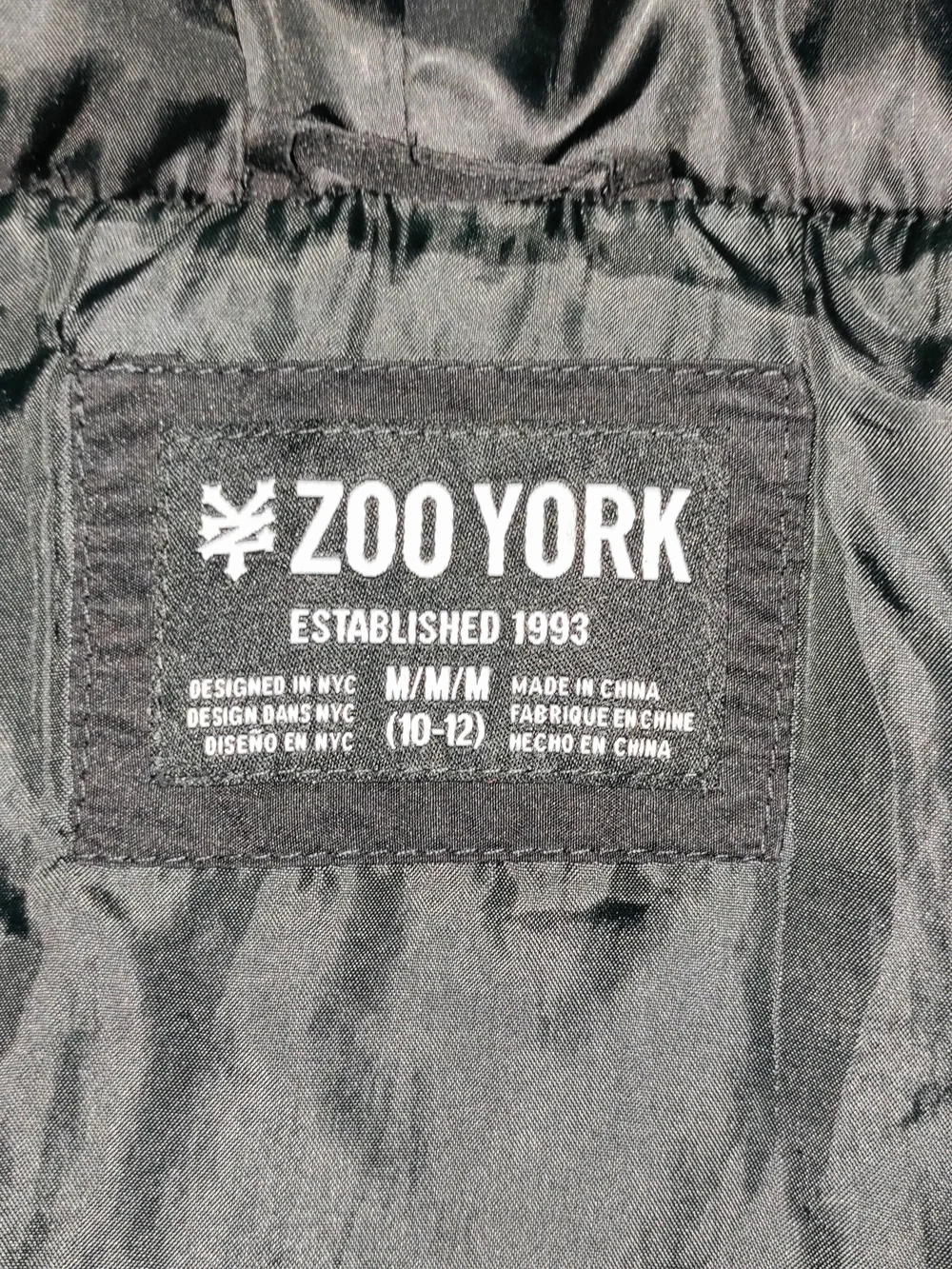 Zoo York Black Puffer Jacket with Gray Hood & Sleeves